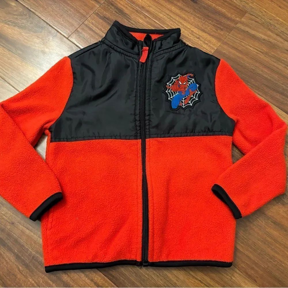 Disney Spiderman red fleece zip up jacket
